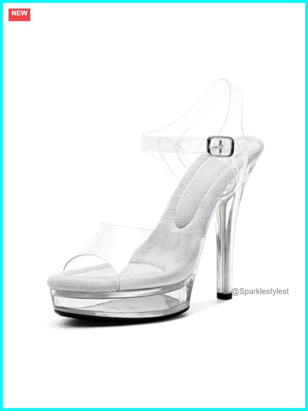 Clear Platform Stiletto Heels Ankle Strap Pole Dancing Party Club Shoes